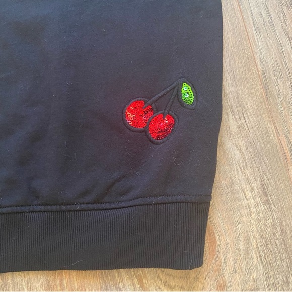 H&M Divided Black Sequin Patch Sweatshirt Size Small - Picture 6 of 12